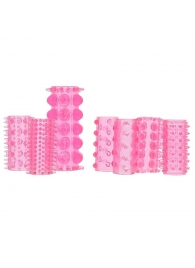 Набор из 7 розовых насадок на пенис ONE-A-DAY PENIS SLEEVES PINK - Seven Creations - в Красноярске купить с доставкой