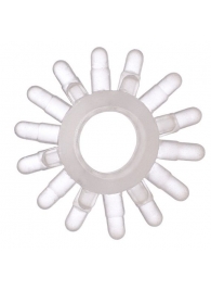 Прозрачное гелевое эрекционное кольцо с шипиками - Toyfa Basic - в Красноярске купить с доставкой