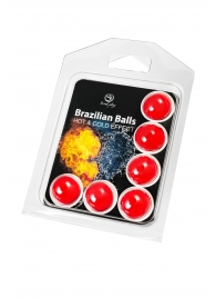 Набор из 6 шариков с массажным маслом Brazilian Balls с охлаждающим и разогревающим эффектом - Secret Play - купить с доставкой в Красноярске