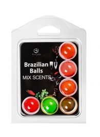 Набор из 6 шариков с ароматизированными массажными маслами Brazilian Balls - Secret Play - купить с доставкой в Красноярске