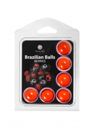 Набор из 6 шариков с массажным маслом Brazilian Balls с ароматом ягод - Secret Play - купить с доставкой в Красноярске