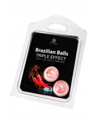 Набор из 2 шариков с массажным маслом Brazilian Balls с тройным эффектом - Secret Play - купить с доставкой в Красноярске