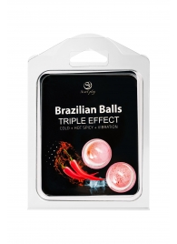 Набор из 2 шариков с массажным маслом Brazilian Balls с тройным эффектом - Secret Play - купить с доставкой в Красноярске