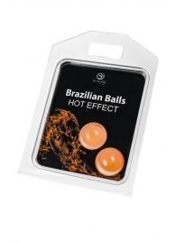 Набор из 2 шариков с массажным маслом Brazilian Balls с разогревающим эффектом - Secret Play - купить с доставкой в Красноярске