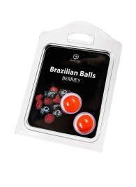 Набор из 2 шариков с массажным маслом Brazilian Balls с ароматом ягод - Secret Play - купить с доставкой в Красноярске