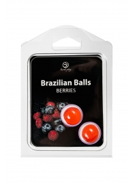 Набор из 2 шариков с массажным маслом Brazilian Balls с ароматом ягод - Secret Play - купить с доставкой в Красноярске