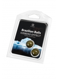 Набор из 2 шариков с массажным маслом Brazilian Balls с ледяным эффектом - Secret Play - купить с доставкой в Красноярске