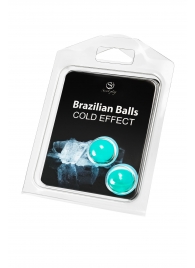 Набор из 2 шариков с массажным маслом Brazilian Balls с охлаждающим эффектом - Secret Play - купить с доставкой в Красноярске