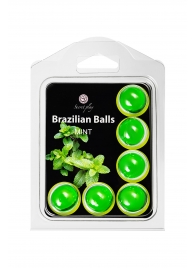 Набор из 6 шариков с массажным маслом Brazilian Balls с ароматом мяты - Secret Play - купить с доставкой в Красноярске