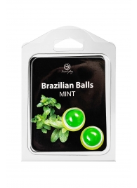 Набор из 2 шариков с массажным маслом Brazilian Balls с ароматом мяты - Secret Play - купить с доставкой в Красноярске