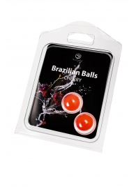 Набор из 2 шариков с массажным маслом Brazilian Balls с ароматом вишни - Secret Play - купить с доставкой в Красноярске