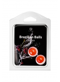 Набор из 2 шариков с массажным маслом Brazilian Balls с ароматом вишни - Secret Play - купить с доставкой в Красноярске