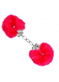 Красные меховые наручники Love с ключиками - Baile - купить с доставкой в Красноярске
