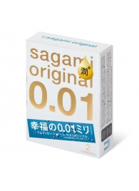 Увлажнённые презервативы Sagami Original 0.01 Extra Lub - 2 шт. - Sagami - купить с доставкой в Красноярске