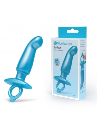 Голубая анальная пробка для массажа простаты Hither Silicone Prostate Plug - 14,3 см. - b-Vibe - в Красноярске купить с доставкой