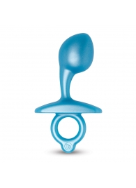 Голубая анальная пробка для массажа простаты Bulb Silicone Prostate Plug - 10,7 см. - b-Vibe - в Красноярске купить с доставкой