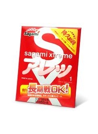 Утолщенный презерватив Sagami Xtreme FEEL LONG с точками - 1 шт. - Sagami - купить с доставкой в Красноярске