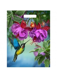 Пакет с принтом в виде колибри в цветах с вырубной ручкой (31х40 см) - Сима-Ленд - купить с доставкой в Красноярске