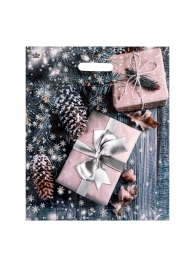 Новогодний пакет с принтом в виде подарков и вырубной ручкой (45х38 см) - Сима-Ленд - купить с доставкой в Красноярске