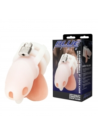 Белая клетка для пениса Silicone Small 2 in Cock Cage With Ball Divider - BlueLine - купить с доставкой в Красноярске