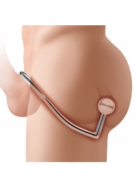 Кольцо на пенис с анальным стимулятором Stainless Steel Anal Hook   Cock Ring - BlueLine - в Красноярске купить с доставкой