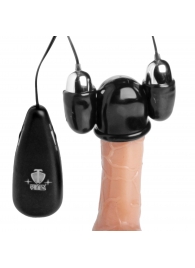 Черная стимулирующая насадка для головки полового члена Multi Speed Vibrating Penis Head Teaser - XR Brands - в Красноярске купить с доставкой