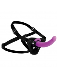 Лиловый поясной страпон Navigator Silicone G-Spot Dildo with Harness - 17,8 см. - XR Brands - купить с доставкой в Красноярске