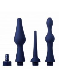 Набор из 3 универсальных насадок для анального душа Universal 3 Piece Silicone Enema Attachment Set - XR Brands - купить с доставкой в Красноярске