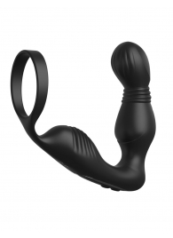 Черный вибростимулятор простаты с эрекционным кольцом Ass-Gasm Pro P-Spot Milker - Pipedream - в Красноярске купить с доставкой