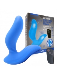 Синий вибромассажер простаты 3,5’’ Remote Control Curve P-spot Massager - 12 см. - Erokay - в Красноярске купить с доставкой