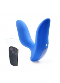 Синий вибромассажер простаты 3,5’’ Remote Control Curve P-spot Massager - 12 см. - Erokay - в Красноярске купить с доставкой