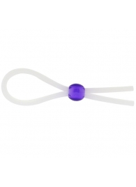 Прозрачное лассо с фиолетовой бусиной SILICONE COCK RING WITH BEAD LAVENDER - NMC - в Красноярске купить с доставкой