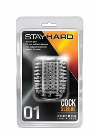 Прозрачная насадка с шипами STAY HARD COCK SLEEVE 01 CLEAR - Blush Novelties - в Красноярске купить с доставкой