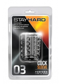 Прозрачная насадка с шипами и шишечками STAY HARD COCK SLEEVE 03 CLEAR - Blush Novelties - в Красноярске купить с доставкой