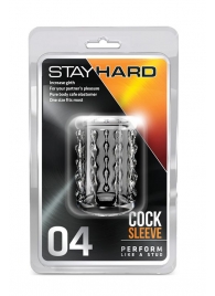 Прозрачная насадка с бороздками STAY HARD COCK SLEEVE 04 CLEAR - Blush Novelties - в Красноярске купить с доставкой