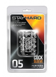 Прозрачная насадка с капельками STAY HARD COCK SLEEVE 05 CLEAR - Blush Novelties - в Красноярске купить с доставкой