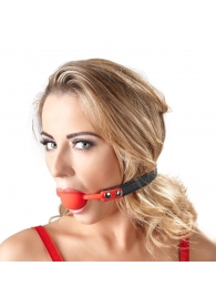 Силиконовый кляп-шар на чёрных ремешках Red Gag silicone - Orion - купить с доставкой в Красноярске