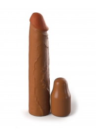 Коричневая насадка на член 2  Silicone X-tension - 20,3 см. - Pipedream - в Красноярске купить с доставкой