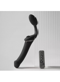 Черный безремневой вибрострапон Strap-On-Me Multi Orgasm Size XL - Strap-on-me - купить с доставкой в Красноярске