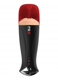 Телесный мастурбатор-вагина в черной колбе с вибрацией Fuck-O-Matic Pro XL - Pipedream - в Красноярске купить с доставкой