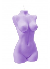 Фиолетовая интерьерная свеча в форме женского торса - 850 гр. - Pecado - купить с доставкой в Красноярске