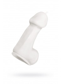Белая свеча в форме пениса - 47 гр. - Pecado - купить с доставкой в Красноярске