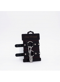 Черно-красные кожаные оковы - Crazy Handmade - купить с доставкой в Красноярске