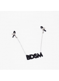 Зажимы на соски с кожаной подвеской BDSM - Crazy Handmade - купить с доставкой в Красноярске