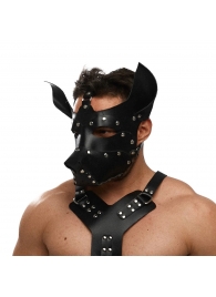 Черная кожаная маска «Собака» - Crazy Handmade - купить с доставкой в Красноярске Черная кожаная маска «Собака» - Crazy Handmade - купить с доставкой в Красноярске
