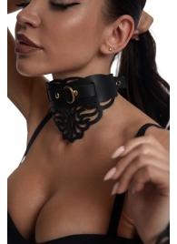 Фигурный чокер с узорами и золотистой фурнитурой - Crazy Handmade - купить с доставкой в Красноярске