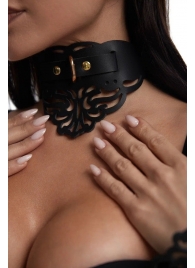 Фигурный чокер с узорами и золотистой фурнитурой - Crazy Handmade - купить с доставкой в Красноярске