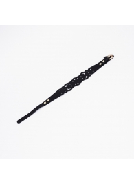 Черный ажурный чокер с золотистой фурнитурой - Crazy Handmade - купить с доставкой в Красноярске