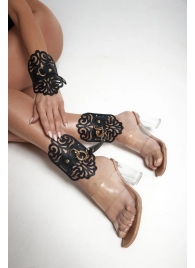 Черный фигурные оковы с золотистой фурнитурой - Crazy Handmade - купить с доставкой в Красноярске