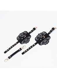 Черный фигурные оковы с золотистой фурнитурой - Crazy Handmade - купить с доставкой в Красноярске